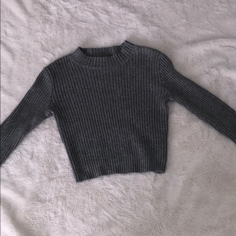 Brandy Melville Gray Ribbed Sweater